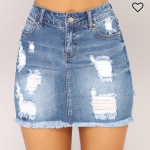 Love Me Now Denim Skirt - Medium Wash